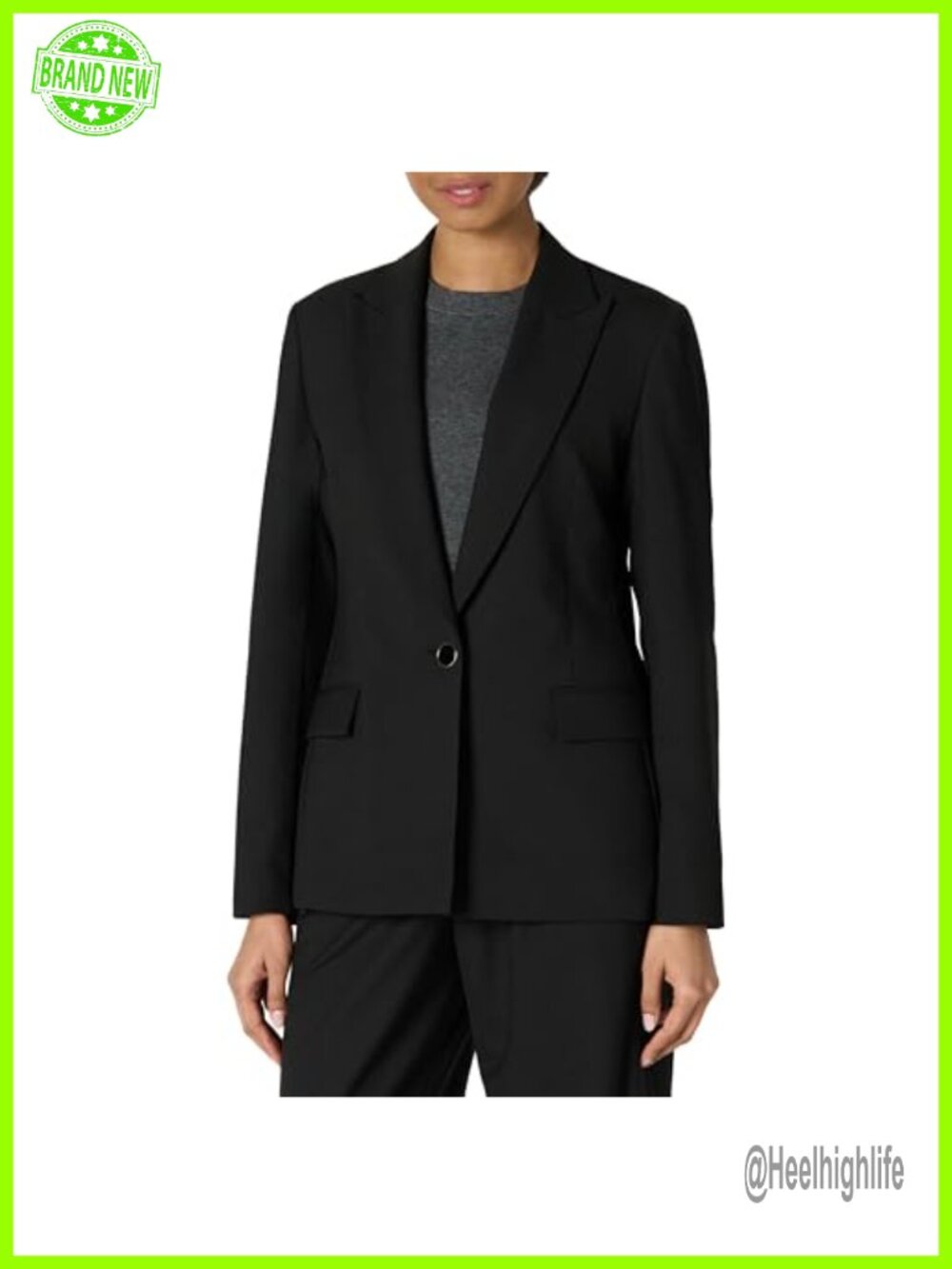 Classic Single-Breasted Blazer Notch Lapel Regular Fit Long Sleeve